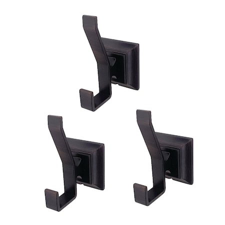 Kingston Brass BAHK6127ORB 3-Piece Bathroom Robe Hook/Towel Hook, Oil Rubbed Bronze BAHK6127ORB